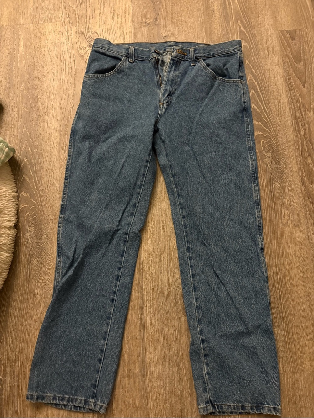 Rustler Men's Straight-Leg Dark Blue Denim Jeans